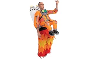 Spooktacular Creations Nadmuchiwany kostium na Halloween Jet Pack astronauty nadmuchiwany kostium z rakietami - dla dorosłych, unisex, jeden rozmiar, pomarańczowy
