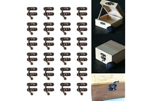 BESTZY 30 PCS Loquet Crochet Bronze, Vintage Cadenas Loquet Crochet Antique Droite Loquet Crochet Hasp Corne de Verrouillage avec Vis pour Décoratifs Cabinet Armoire Boîte à Bijoux Boîte Cadeau