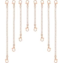 4 Prolunghe Per Collana In Acciaio Inox - Oro Rosa, 5-20cm, Con Moschettone, Per Gioielli