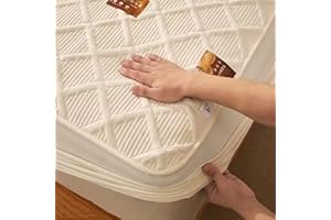 YUDEYU-CHUANGPIN YUDEYU Gesteppte Schicht Spannbettuch Roher Baumwollstoff Tagesdecke Matratzenschoner Enthält pflanzliche Ballaststoffe gut zum schlafen Spann bettlaken Lakens (Farbe : Weiß, Größe : 80x200 cm+30cm