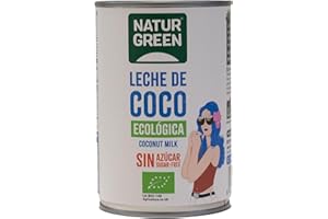 NaturGreen - Leche de Coco BIO, Cremosa, Ecológica, Sin Azúcar, 100% Vegan, Sin Lactosa, Sin Gluten - 400 ml