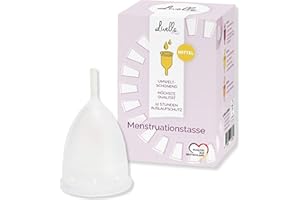 ‎LIVELLA Livella | Menstruationstasse in Transparent (Größe M) | für komfortable Periodenhygiene | Menstruationsbecher als nachhaltige Alternative zu Tampons & Binden| Periodenbecher inkl. Aufbewahrungstasche