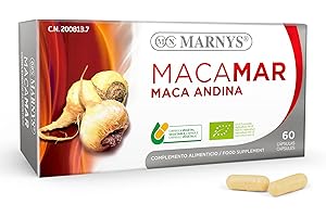 Marnys Maca Andina BIO - Macamar - Energía, vitalidad y deseo en la mujer - Para combatir el cansancio y la fatiga - 60 cápsulas vegetales