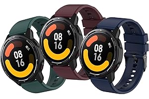 MIJOBS 3 szt. paski kompatybilne z zegarkiem Xiaomi Watch S1 Active Wristband Xiaomi Watch S1, Xiami Mi Watch Color, Mi Watch Sport, Xiaomi MI Watch; oddychający silikonowy sportowy pasek zastępczy do zegarka