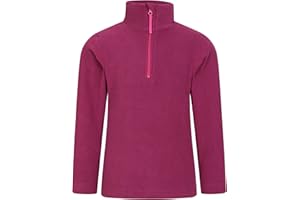 Mountain Warehouse Camber Kids Coral Fleece Top - Lightweight, Quick Drying, Breathable Sweatshirt for Outdoor Activities - Unisex, Suitable for Winter Layering
