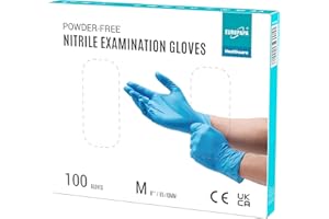 EUROPAPA® 100 Guanti Monouso In Nitrile, Senza Lattice, Sterili (M, Blu)