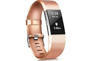Yandu Cinturino Compatibile per Fitbit Charge 2, Cinturino per Uomo Donne Cinturino Sportivo Cinturino in Silicone Regolabile per Fitbit Charge 2 Grande Piccolo (Senza Orologio)