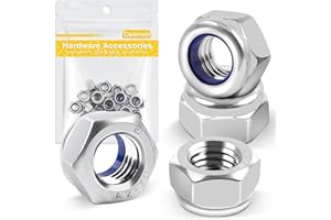 10 Pièces M10 Nylstop Écrous,Caianwin DIN985 Écrou Nylstop en Acier Inox A2 V2 Ecrou Frein Hexagona Autobloquant pour Vis, Boulons Filetés & Tiges Filetées