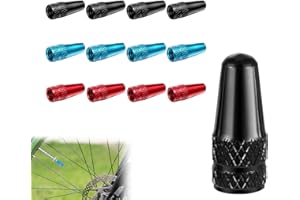 DHWEKU 12 Piezas Tapa de Válvula Presta de Bicicleta Multicolor de Aluminio Anodizado Presta Tapa de Válvula de Ciclismo Tapas de Neumático de Bicicleta Tapas de Estilo Francés