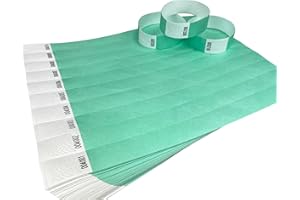 ‎WRIST MAGIC STUDIO 100 Armbänder Aqua Tyvek-Identifikationsarmbänder für Veranstaltungen, Sicherheit, Partys, Festivals