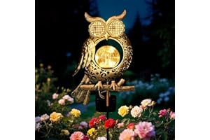 GLOBAL GOLDEN Solar Light Outdoor Garden - Weatherproof Owl Solar Light with Auto On/Off, 2 Mode LED Lights, Dynamic Eye Lighting for Patio, Yard, Pathway Decoration