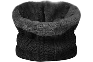 TOSKATOK Kids Girls Winter Rib Seed Stitch Thermal Warm Cosy Fleece Lined Neck Warmer Snood Scarf with Hat Set