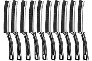 DuDuZui Cepillo de Limpieza para Grietas, 10 Cepillos de Limpieza de Cerdas Duras de Mango Largo, Ideal para Superficies de Cocina, Puerta de Persiana, Ranura de Ventanas, Azulejos, Canal de Aguad