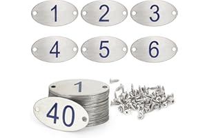 NanTun 304 Stainless Steel Engraved Oval Table Blue Numbers (1-20) Pubs Restaurants Clubs - 1 to 20