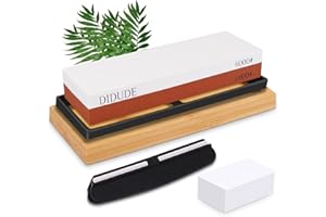 DIDUDE Pierre à Aiguiser,Ensemble Aiguiseur de Couteau Professionel 1000/6000 Double Face Aiguiseur de Couteaux Manuel 2 en 1 Pierre d'Affûter,Pour Couteaux,Ciseaux,Burins,Sécateurs,Haches.