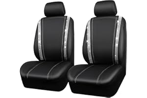 ‎CAR PASS CAR PASS Wasserdicht Leder Autositzbezüge, Bling Diamant 2 Vordersitzbezüge, Glänzend Kristall Glitzernd, Universal für 95% Aller Automobile LKW SUV, Frauen Damen Mädchen(Vordersitze, Silber)