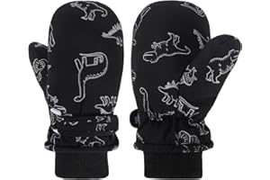 QKURT Guanti da Sci per Bambini, Guanti da neve Invernali Impermeabili, Snowboard e Pattinaggio Antivento, Caldi Foderati in Pile per Bambini e Bambine di 0-8 Anni