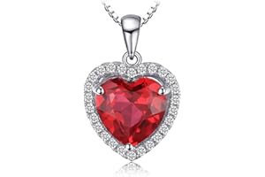 JewelryPalace Heart of the Ocean 3.9ct Utworzono czerwony łańcuszek z rubinem 45cm, Naszyjnik miłosny Damski srebrny 925 z kamieniami szlachetnymi dla dziewcząt, Biżuteria Różowe złoto Złoto