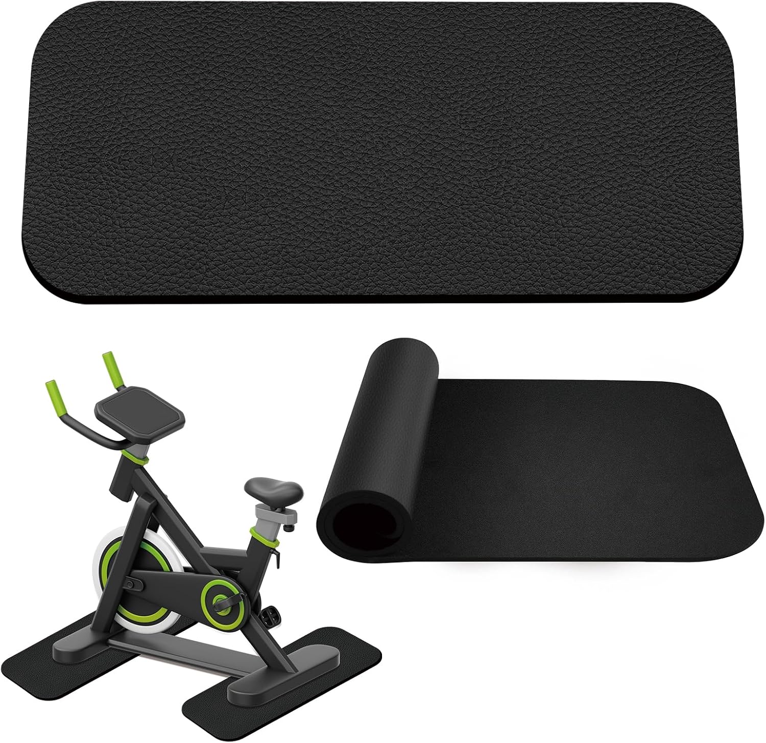 2 Piezas Alfombrilla Protectora de Suelo para Aparatos de Fitnesss, 28 x 70 cm, Alfombra Rodillo Bicicleta para Suelos 6 mm, para Cinta de Correr, Elípticas Bicicletas