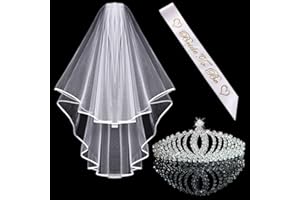 BODOSAC Awtlfe Zestaw akcesoriów dla panny młodej korona ślubna kryształowa tiara ślubna welon