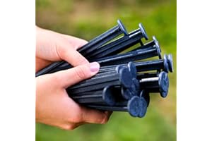 UNIGARDIA 50 chiodi in plastica da 18 cm, per bordatura di pavimentazione, chiodi di fissaggio in plastica, ancoraggio al pavimento, colore: nero