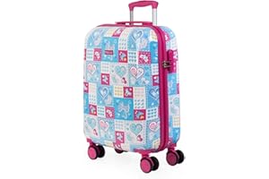 ITACA - Maletas De Viaje Cabina Infantil, Maleta Infantil Niño, Maleta Niños con Ruedas, Maletas De Viaje Infantiles, Maletas De Viaje Cabina Niños. Azul - Fucsia