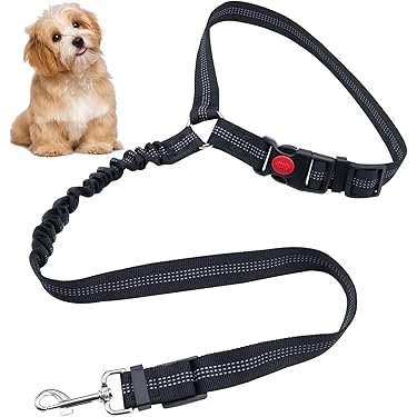 Universel Chien Chat Harnais Ceinture Sécurité Chien Voiture - Nylon Réglable 46-79cm Anti Distraction