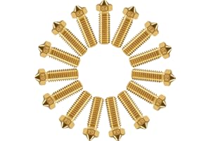 ALMOCN 15pcs V6 Volcano Brass Nozzles Extra Extruder Nozzles 0.4mm M6 1.75mm Filament for 3D Printer