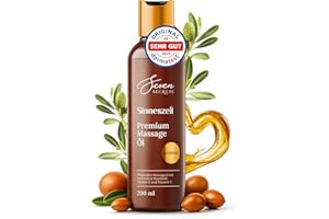 SEVEN SECRETS Massageöl PREMIUM für genussvolle Massagen 200ml (Dermatest: SEHR GUT) - Massage Öl mit wertvollem Mandelöl für intensive Pflege