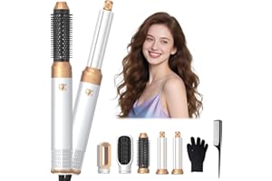 ZIXONCEN 5 in 1 Hair Styler, Magic Styler, 1000W Hair Dryer Brush for Hair Styling, Hot Air Brush with Auto Wrap Air Curler Wand, Hair Straightener Brush, Round Brush Hair Dryer for Volumise, Curls, Style