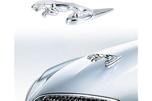 ARKOSKNIGHT Hood Emblem - Compatible with XE, XF, XJ Jagvar Accessories- 3D Classical Design - Hood Emblem in Chrome/Black Finish(Chrome), JBEM002