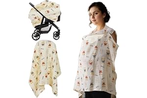 GIEEU Copri seno allattamento, coperture per l'allattamento al seno del bambino morbide a 360°, grembiule per l'allattamento del bambino in cotone traspirante per lo schermo della privacy