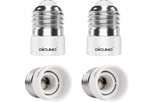 DiCUNO 4-Pack E27 to E14 Socket Adapter Socket Convertidor Adaptador de base de lámpara para bombillas LED, incandescentes y bombillas CFL
