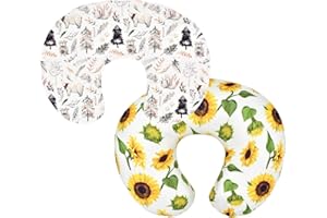 Ruspela Breastfeeding Pillows Cover, 2PCS Baby Nursing Pillow Cover, Baby U Shaped Learning Sit Pillow Detachable Washable Nursing Pillow Slipcover for Breastfeeding Moms