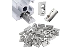 BIKASUN 20 piezas M8 Tuercas con ranura esférica 8 para perfil de aluminio 4040 con centrado bola de resorte, 40 series Tuerca de ranura M8, tuerca deslizante de acero al carbono, juego de tuercas T para