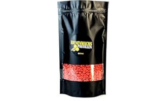 Ubswax Bienenwachs Pastillen | Natürlich | Mit echtem Bienenwachsduft | Für Kerzen, Seifen, Politur | Farbiges | (Rot, 500g)