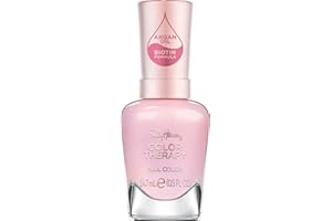 Sally Hansen Colour Therapy Nail Polish, 223 Pink I'll Sleep In, Strengthen and Nourish Nails, Infused with Biotin and Argan Oil, 3-in-1 Formula, High-Shine Finish, Salon Quality Results, 14.7ml