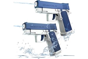 IHLOOTD Pistolet a Eau 2 Pièces Pistolets à Eau pour Enfant Longue Portée 10 Mètres aux Jeux d'eau d'été pour Enfants pour la Piscine Extérieure et la Plage (Bleu)