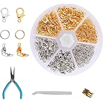 Kit 460 Chiusure Per Braccialetti Fai-Da-Te - Anellini, Crimp E Moschettoni