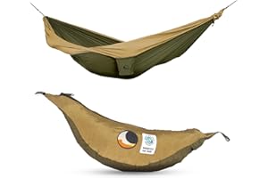 ‎TICKET TO THE MOON Ticket to the Moon Fair Trade & Handmade Lightweight Hammock, L-XXL for Travel, Camping and Everyday, 3.2 x 1.55 - 2.3 m, 480 g, Made of Parachute Silk, Set-Up < 1 Min, Oeko-TEX®