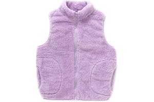 ANIMQUE Niños Bebé Chaleco de Vellón de Coral Niñas Collar del Soporte Chaqueta Padres Hijos Con Cremallera Sin Mangas de Primavera Otoño Invierno Transiciones Temporadas Lindo Abrigo Cálido