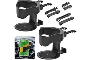 Peevisap 2 Stück Getränkehalter Auto, Becherhalter Auto, Getränke Halter Auto, Flaschenhalter Auto, Mit Auto Belüftungs Clips, Für Kaffeebecher Und Getränkedose