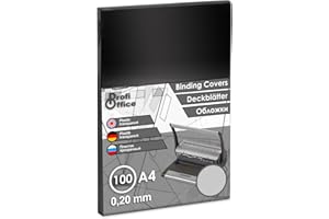 ‎PROFIOFFICE ProfiOffice® Deckblätter, DIN A4, transparent-glänzend, 0,20 mm, 100 Stück (59200)