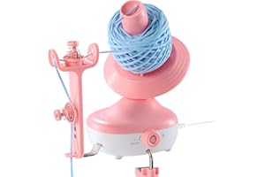 Caydo Bobinadora de Hilo Mini, Eléctrico Enrollador de Lana para Punto y Ganchillo, Enrollador de ovillos Eléctrico, Gran Capacidad 10 onzas Hiladora para Hilos de Lana, tejedores y ganchilleros