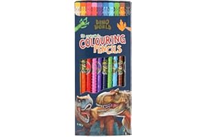 Depesche 13530 Dino World - Set de Crayons de Couleur avec 10 Couleurs dans Une Trousse, y Compris Un Embout Gomme sur Chaque Crayon, pour Le coloriage à l'école et Les Loisirs