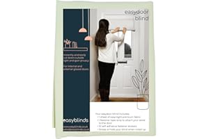 Easyblinds Easydoor blind for glazed doors, quick fix instant blind, self-adhesive attachments, cut to size and shape as required (Cream, Half door narrow width (60 x 110cm))