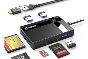 Speed 7 in 1 SD Kartenleser USB C, WARRKY USB 3.0 für 3xUSB 3.0/ TF/MS/CF/SD Card Reader, kartenlesegerät für Windows XP/MAC OS/Chrome OS/Linux