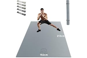 ‎HAPBEAR APBEAR Yogamatte XXL- Extra Groß Breit Sportmatte Fitnessmatte Rutschfest 213cm x 152cm/183cm x 122cm x 8mm Dicke, Hoher Dichte Ultra Haltbar PVC, Gymnastikmatte Schuhfreundlich