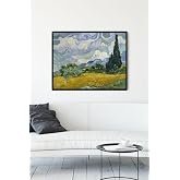 Postermanya (pster13801) Van Gogh - Cypresses Sanatsal &Ccedil;er&ccedil;eveli Tablo (50x70cm)