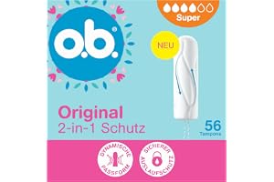 ob. Original super 2-i-1-skyddstamponger (1 x 56 st.) med dynamisk passform och sammankopplade spår för upp till 100% läckage